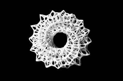 Lux 3d printed glass m bius net RGB