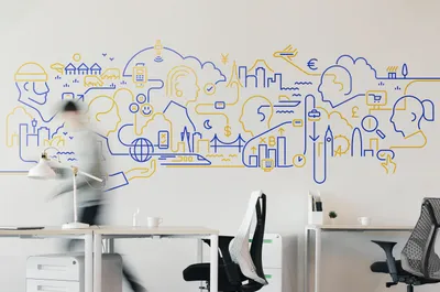 Mucho Visa Rebrand Office Environment Illustration